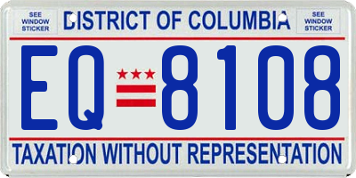 DC license plate EQ8108