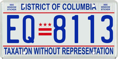 DC license plate EQ8113