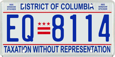 DC license plate EQ8114