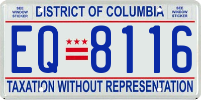 DC license plate EQ8116