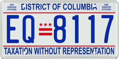 DC license plate EQ8117