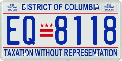 DC license plate EQ8118