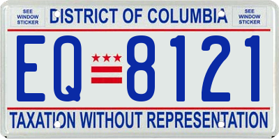 DC license plate EQ8121