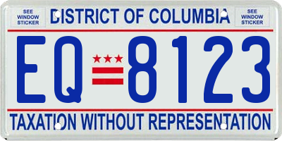 DC license plate EQ8123