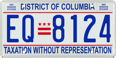 DC license plate EQ8124