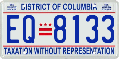 DC license plate EQ8133