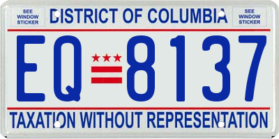 DC license plate EQ8137