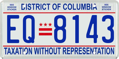 DC license plate EQ8143
