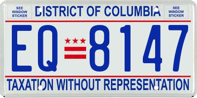 DC license plate EQ8147