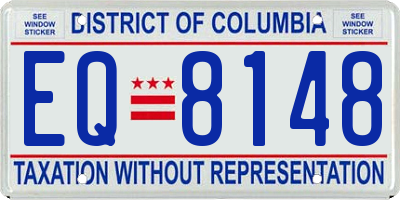 DC license plate EQ8148