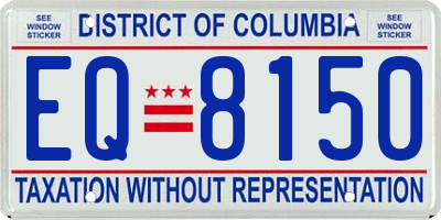 DC license plate EQ8150