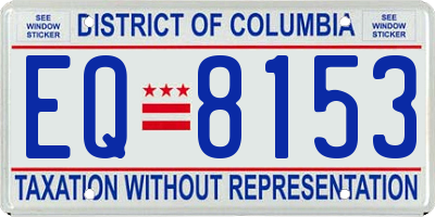 DC license plate EQ8153