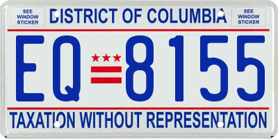 DC license plate EQ8155
