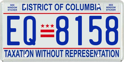 DC license plate EQ8158