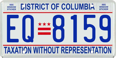 DC license plate EQ8159