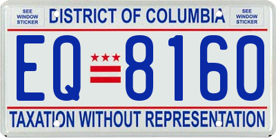 DC license plate EQ8160