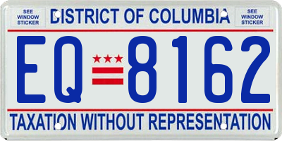DC license plate EQ8162