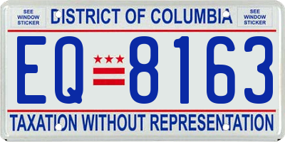 DC license plate EQ8163