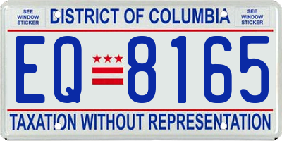 DC license plate EQ8165