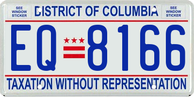 DC license plate EQ8166
