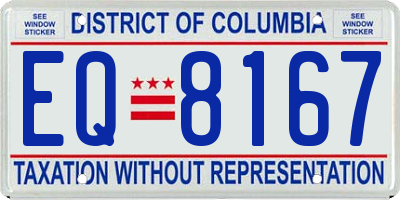DC license plate EQ8167