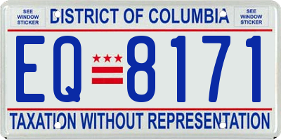 DC license plate EQ8171