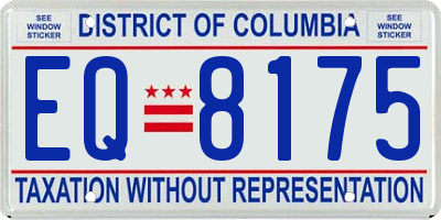 DC license plate EQ8175
