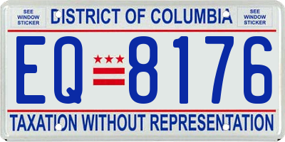 DC license plate EQ8176