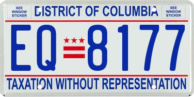 DC license plate EQ8177
