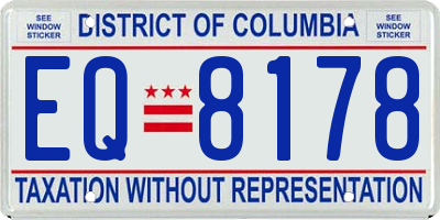 DC license plate EQ8178