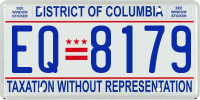 DC license plate EQ8179