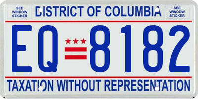 DC license plate EQ8182