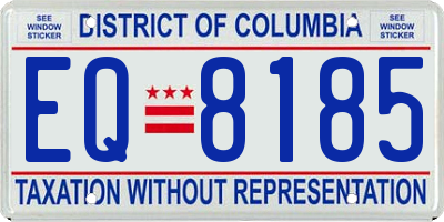DC license plate EQ8185