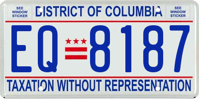 DC license plate EQ8187