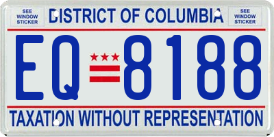 DC license plate EQ8188
