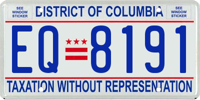 DC license plate EQ8191