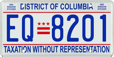 DC license plate EQ8201
