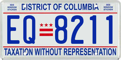 DC license plate EQ8211