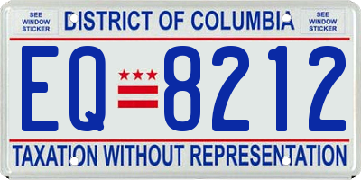 DC license plate EQ8212