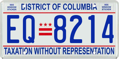 DC license plate EQ8214