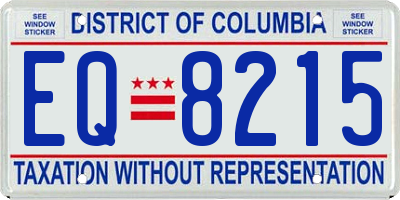 DC license plate EQ8215