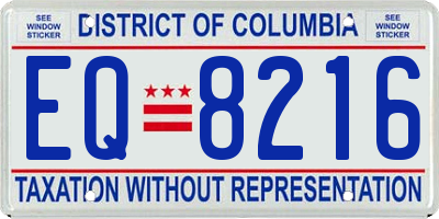 DC license plate EQ8216