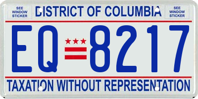 DC license plate EQ8217