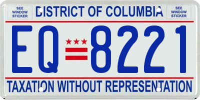 DC license plate EQ8221
