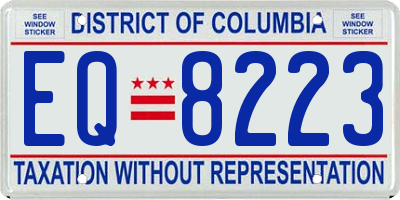 DC license plate EQ8223