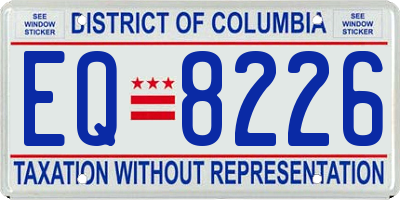 DC license plate EQ8226