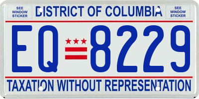 DC license plate EQ8229