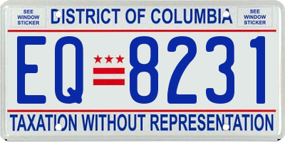DC license plate EQ8231
