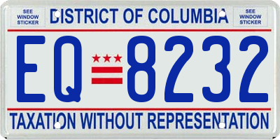 DC license plate EQ8232