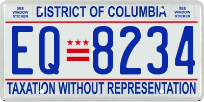 DC license plate EQ8234